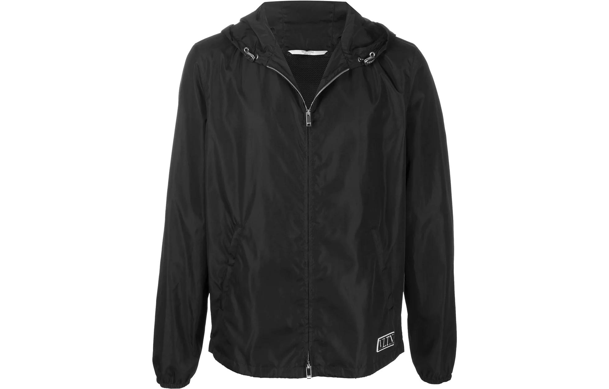 Order Valentino Jaket Hoodie Logo Appliqué Hitam UV3CI3556FN0NO