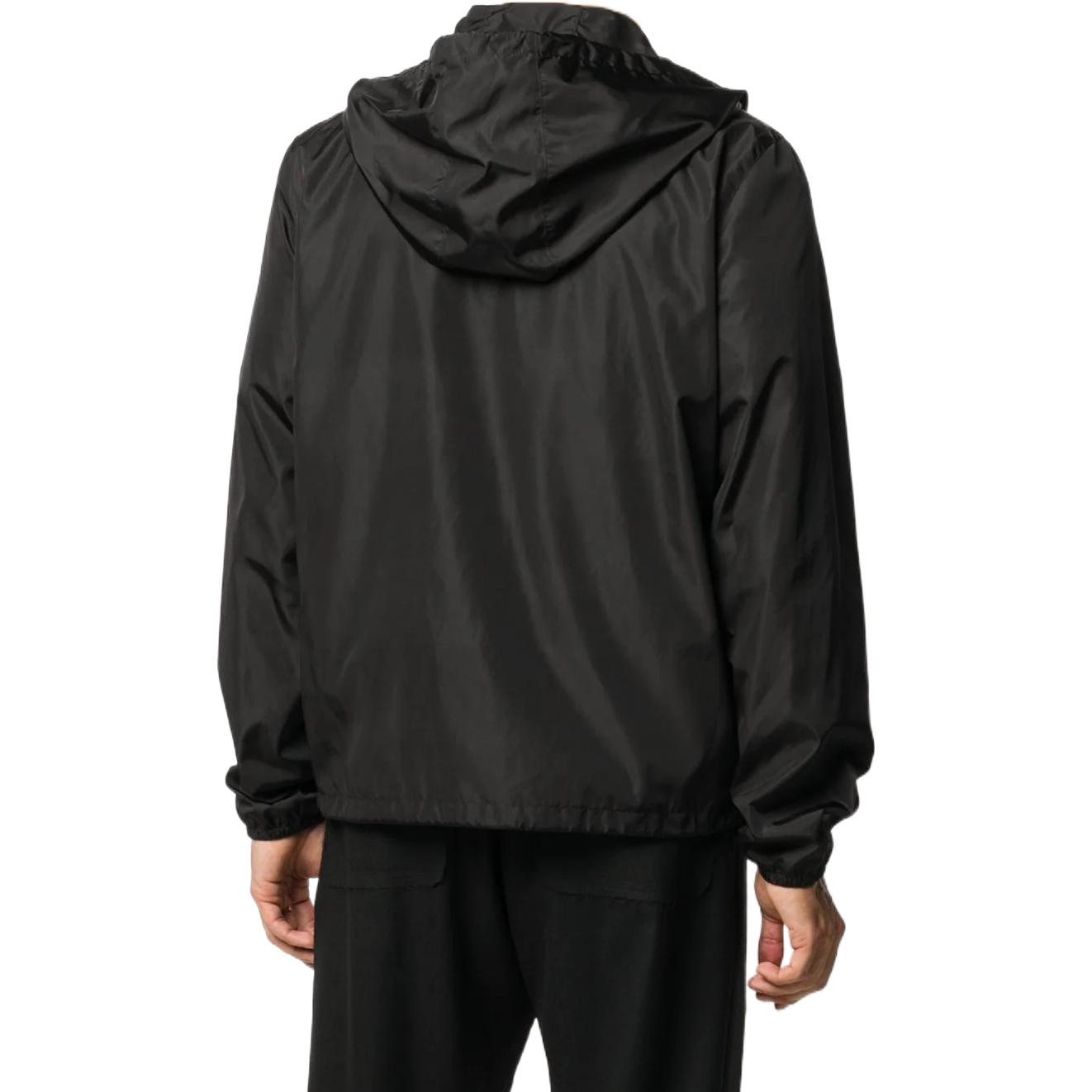 Shop Valentino Jaket Hoodie Logo Appliqué Hitam UV3CI3556FN0NO