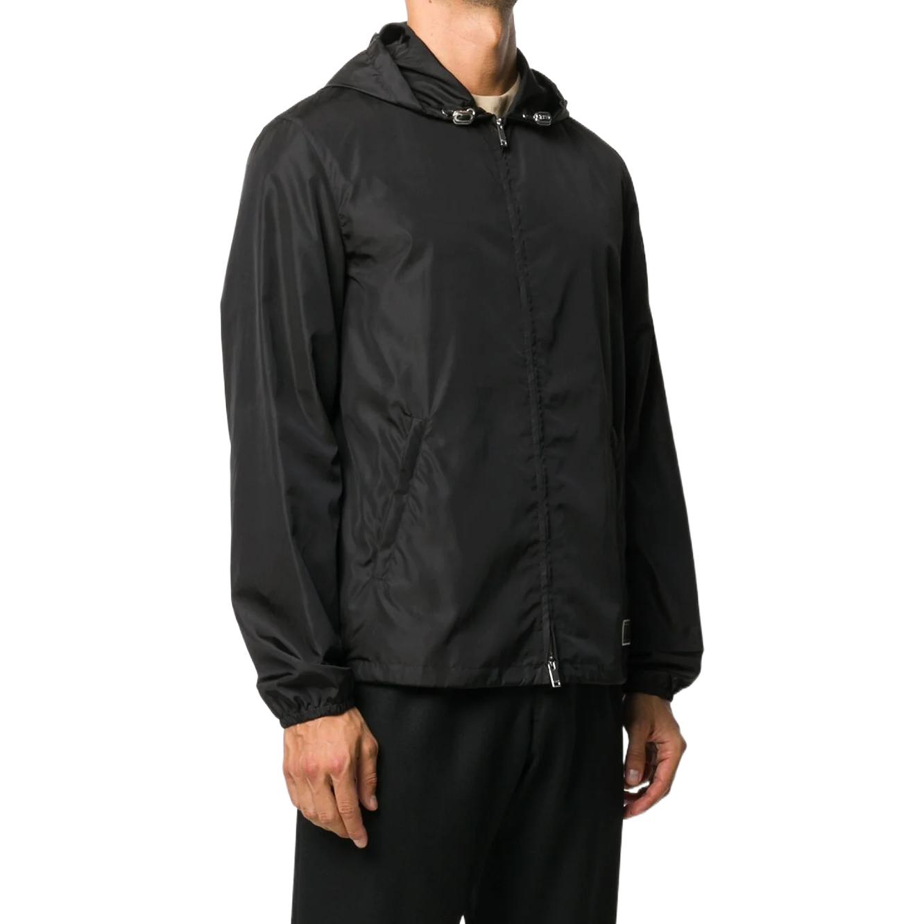 Purchase Valentino Jaket Hoodie Logo Appliqué Hitam UV3CI3556FN0NO