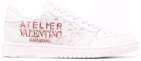 Order Valentino 瓦倫蒂諾 印花皮革 耐磨防滑 低筒運動鞋 女款 白紅色