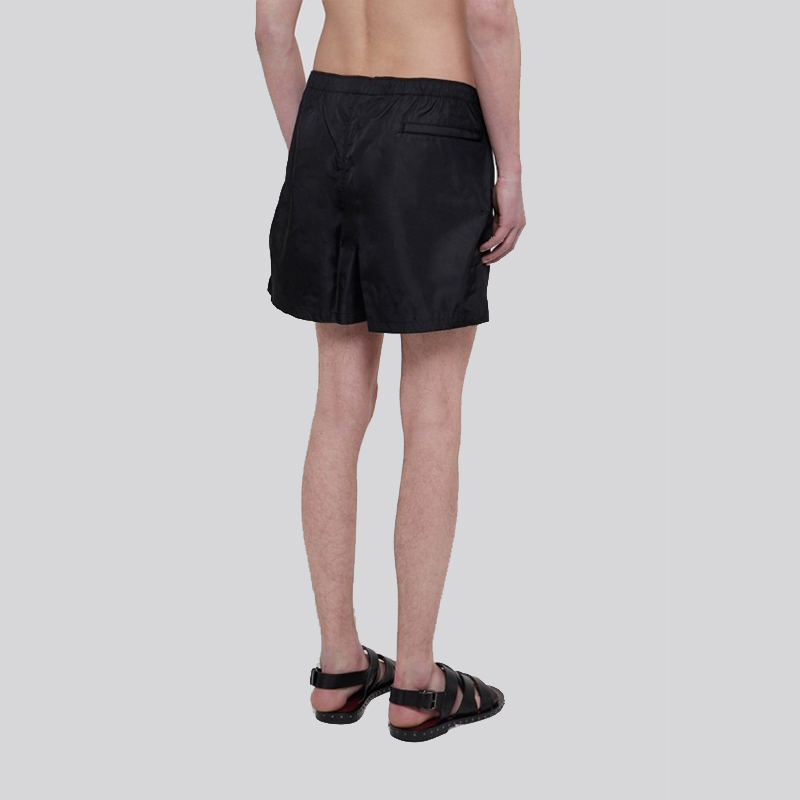 Details for Valentino Black Casual Shorts with Solid Logo Print Design. VV3UH028DMA20T
