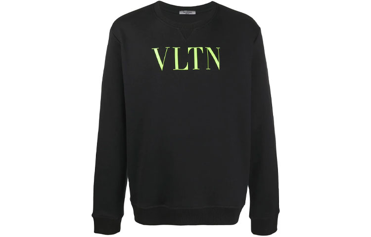 Valentino Black Crewneck Logo Detail Pullover Sweatshirt UV3MF10G3TV1N4