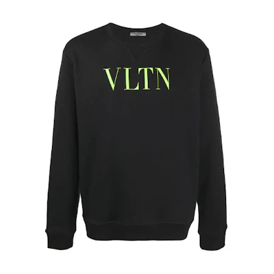 Valentino Black Crewneck Logo Detail Pullover Sweatshirt UV3MF10G3TV1N4
