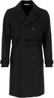 Valentino Black Double-Breasted Slim-Fit Long Sleeve Coat 3V3CH1749GH0NO Valentino Black Double-Breasted Slim-Fit Long Sleeve Coat 3V3CH1749GH0NO