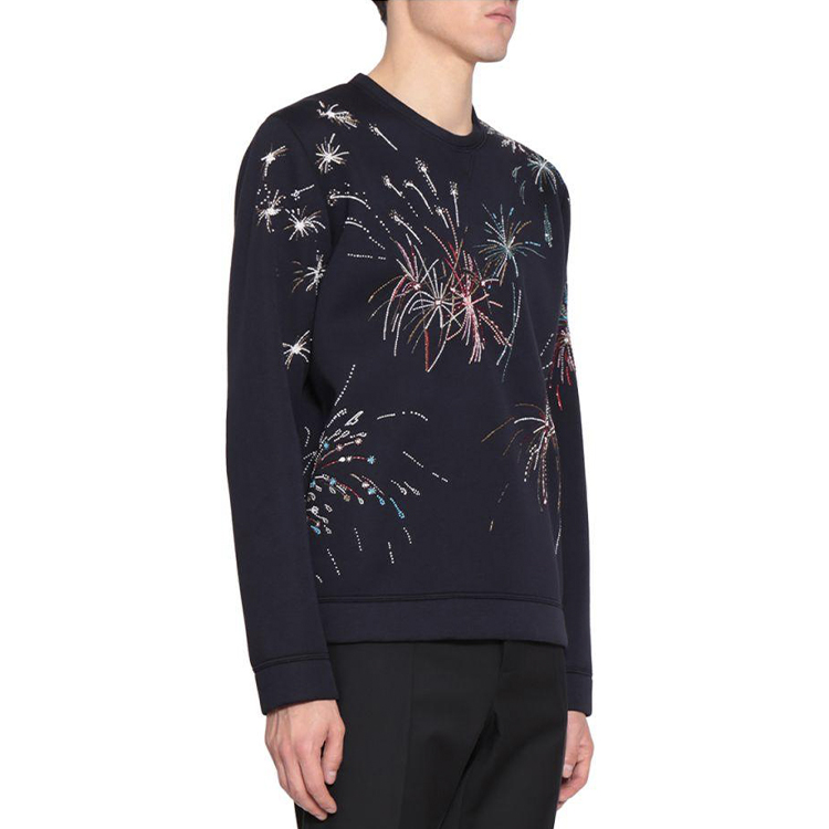 Purchase Valentino 黑色烟火印花圆领卫衣 NV3MF07E4G0ZA1