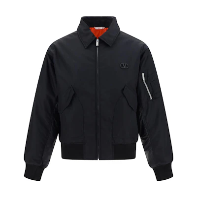 Valentino Black Fitted Long-Sleeve Logo Jacket 3V3CIM979F70NA