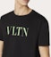 Details for Valentino 黑色螢光綠圖案棉質圓領T恤 UV3MG10V3LEIN4