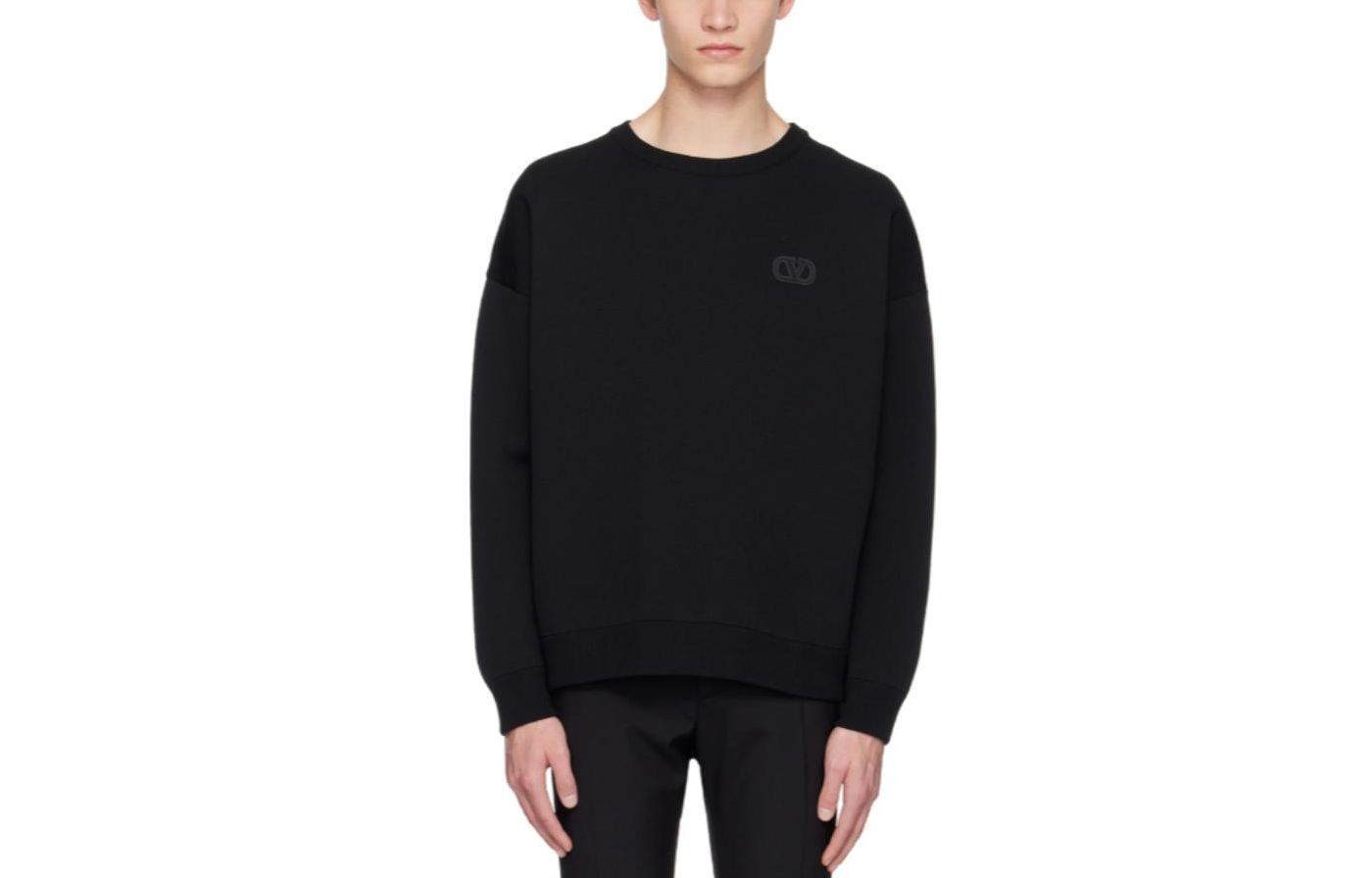 Valentino Black Graphic Print Crewneck Pullover Sweatshirt 2V3KC23R94F-0NO