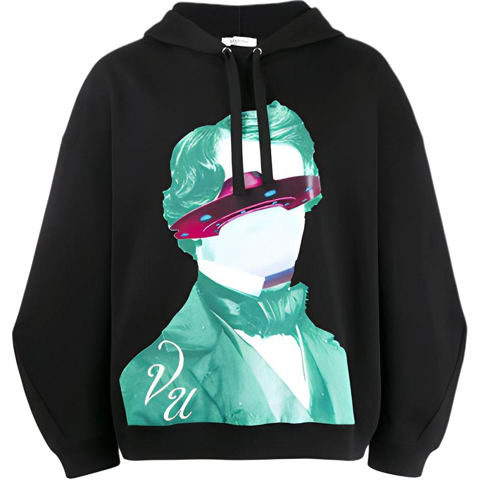 Valentino Black Graphic Print Sweatshirt SV0MF06Y5PCDD4