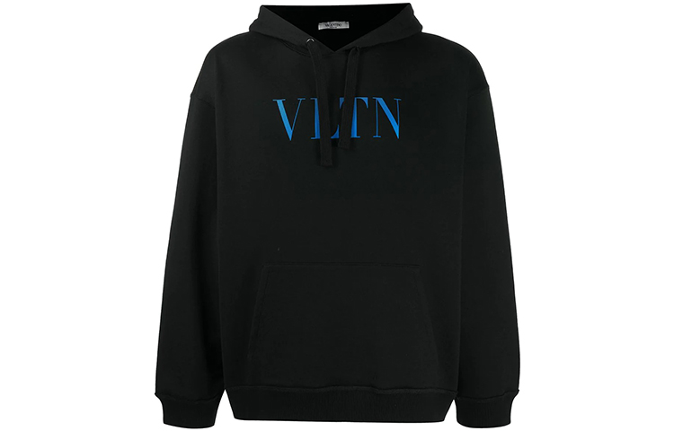 Valentino Black Hoodie with Logo Design VMF14F3TV55D