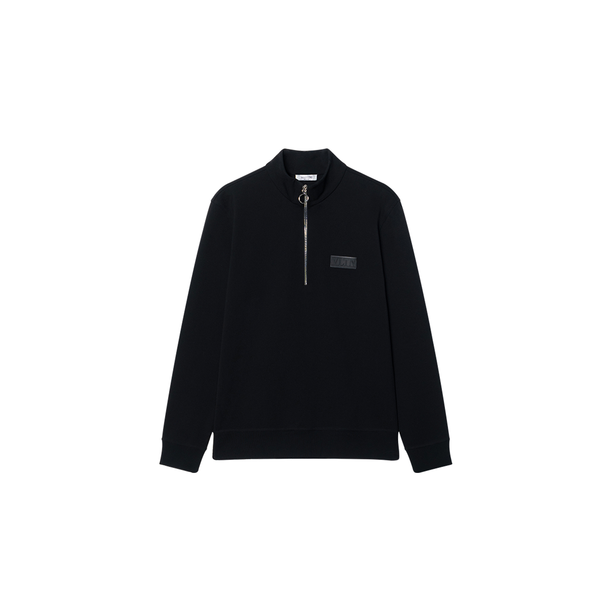 Valentino Black Knit Half-Zip Jacket with Roman Stitch detailing. VV3MF17B73PN01