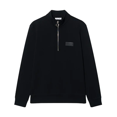 Valentino Black Knit Half-Zip Jacket with Roman Stitch detailing. VV3MF17B73PN01