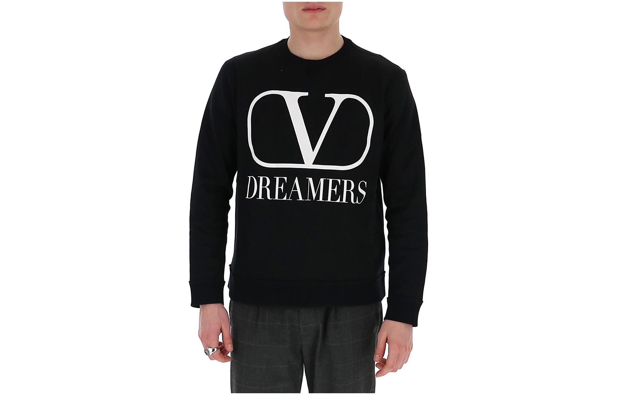 Valentino Black Letter-Print Sweatshirt TV0MF11Y-680-0NI
