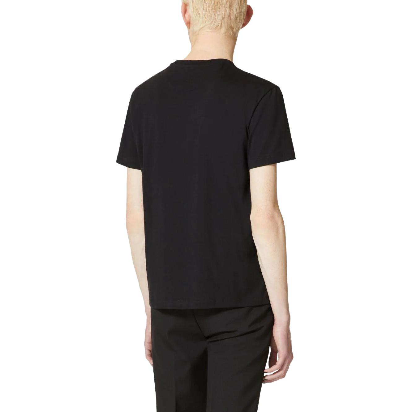 Shop 발렌티노 남성 블랙 레터 프린트 반팔 티셔츠 VMG10V96P0NO