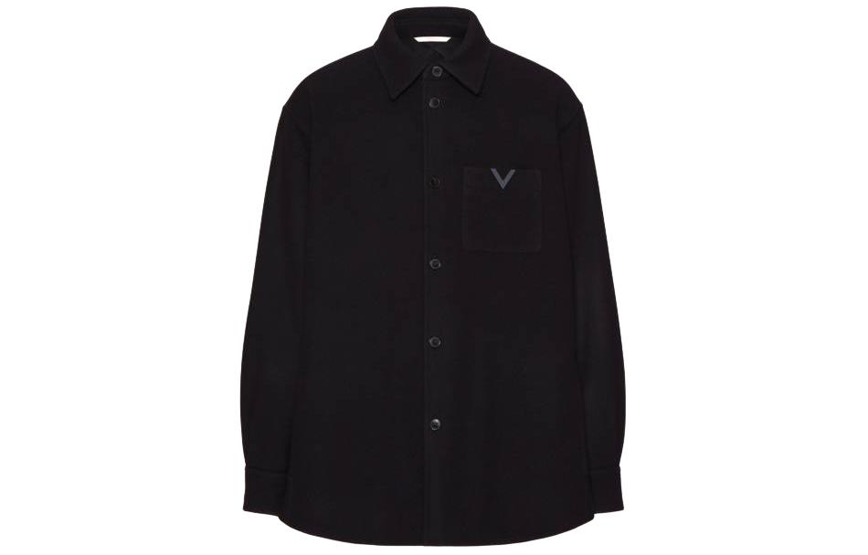 Valentino Black Logo Patch Loose-Fit Long-Sleeve Jacket VCIO069U8598