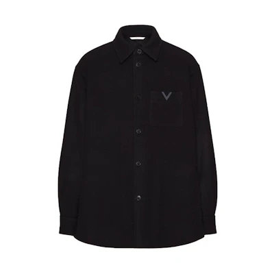 Valentino Black Logo Patch Loose-Fit Long-Sleeve Jacket VCIO069U8598
