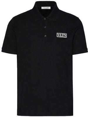 Valentino Black Logo Print Short Sleeve Polo Shirt. WV3MH01N72E0NO Order Valentino Black Logo Print Short Sleeve Polo Shirt. WV3MH01N72E0NO