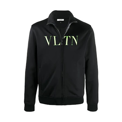 Valentino Black Logo Print Zip-Up Long-Sleeve Jacket UV3MF14G6KPHW8