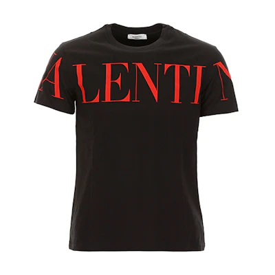 Valentino Black Logo Printed Short Sleeve T-Shirt SV3MG03B5FN0NR