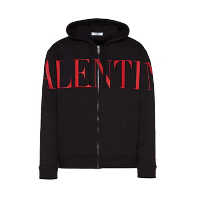 Valentino Black Logo Zipper Sweatshirt Long Sleeve. SV3MF05L5FQ0NR