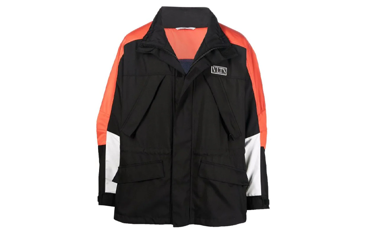 Valentino Black Red Zip High-Neck Track Jacket VCJG157G2J12