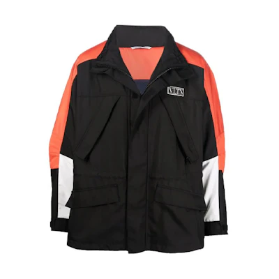 Valentino Black Red Zip High-Neck Track Jacket VCJG157G2J12