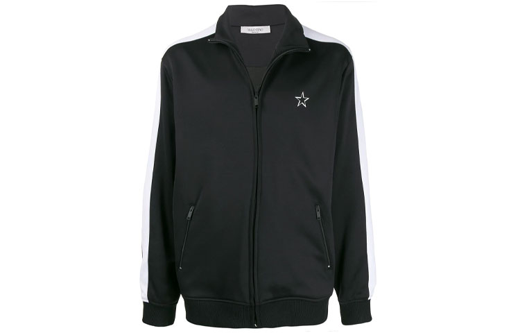 Valentino Black Star Logo High-Neck Sports Jacket TV3MF09A63C0NI