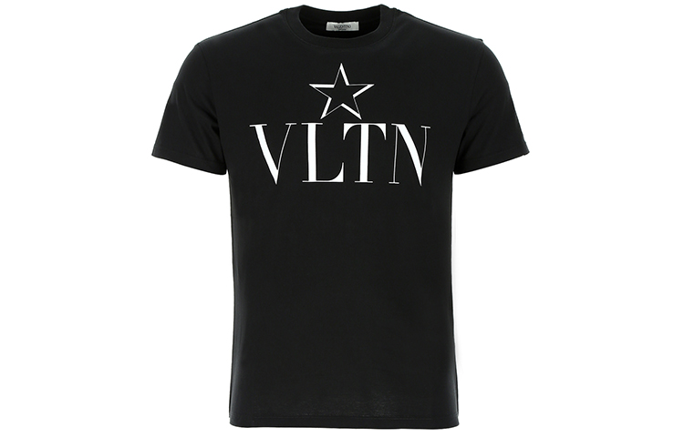 Valentino Black Star Print Short Sleeve T-Shirt TV3MG05P6380NI