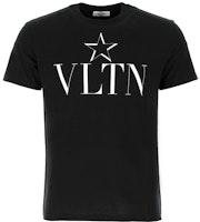 Valentino Black Star Print Short Sleeve T-Shirt TV3MG05P6380NI Valentino Black Star Print Short Sleeve T-Shirt TV3MG05P6380NI