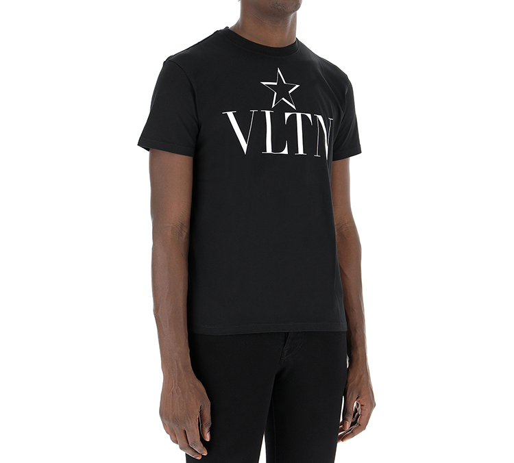 Shop Valentino Kaos Pendek Hitam Motif Bintang TV3MG05P6380NI