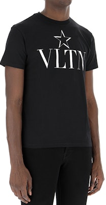 Valentino 黑色星星印花短袖T恤 TV3MG05P6380NI Shop Valentino 黑色星星印花短袖T恤 TV3MG05P6380NI