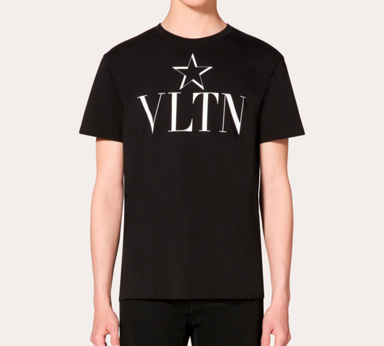 Details for Valentino Kaos Pendek Hitam Motif Bintang TV3MG05P6380NI