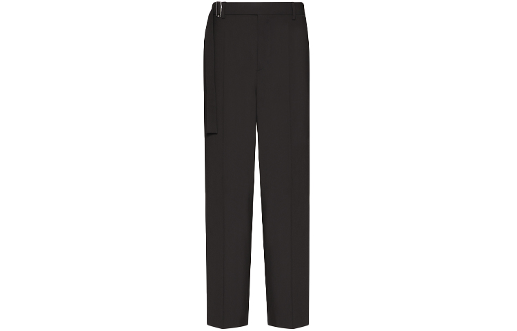 Order Pantalones Casuales Negros Valentino Pierna Recta con Lazo en la Cintura UV0RBF706DP0NO