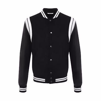 Valentino Black Striped Baseball Collar Long Sleeve Jacket UV3CIH506E30NO