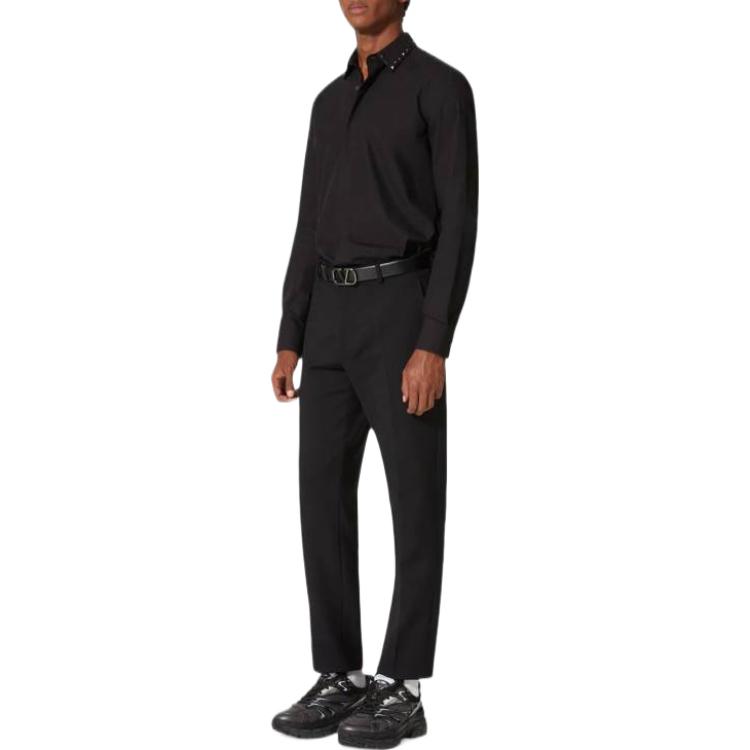 Lookbook Valentino Baju Hitam Berlengan Panjang Studded SS23 2V3AB25C4WW0NO