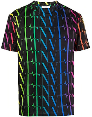 Valentino 黑色T恤彩虹標誌印花。 VV3MG08J73T20K Order Valentino 黑色T恤彩虹標誌印花。 VV3MG08J73T20K