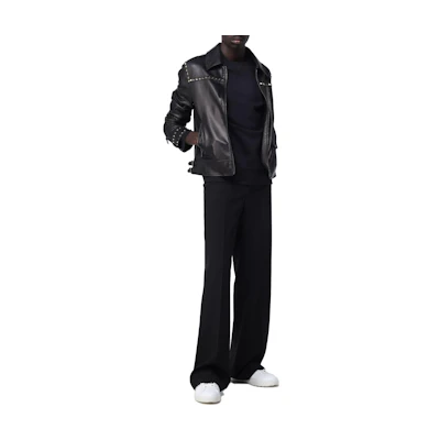 Valentino Black Zip-Up Collared Jacket Long Sleeve 3V3NAA957YM0NO