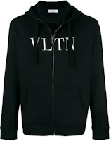 Valentino Black Zip-Up Hoodie with Letter Logo Print SV3MF11I3TV0NO Valentino Black Zip-Up Hoodie with Letter Logo Print SV3MF11I3TV0NO