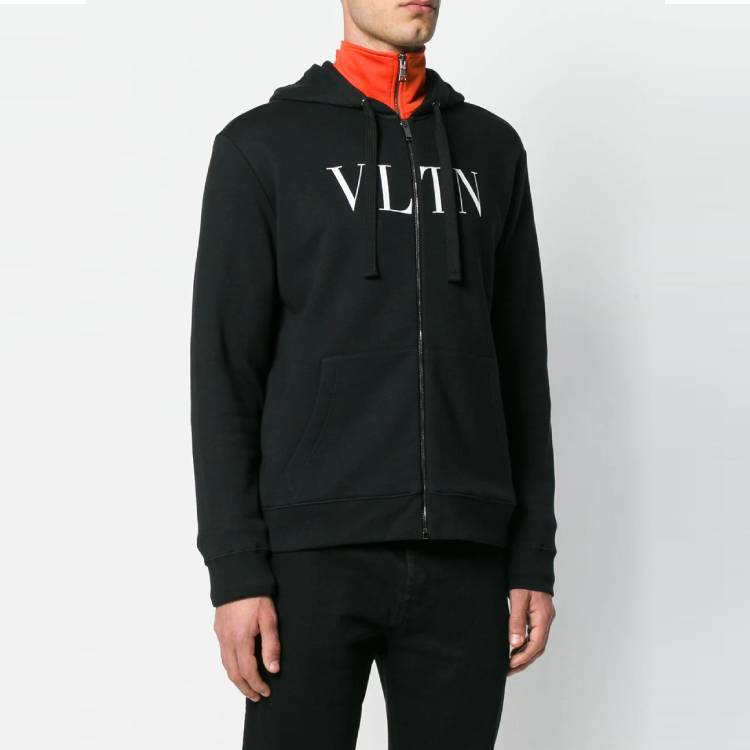 Lookbook Valentino 黑色拉鍊連帽衫 字母Logo印花 SV3MF11I3TV0NO
