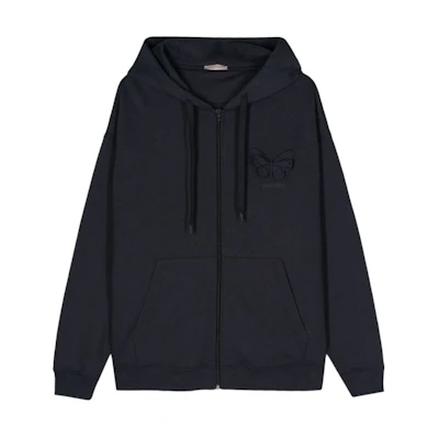 Valentino Blue Butterfly Embroidered Hoodie Jacket 4V3MF27K9UN-598