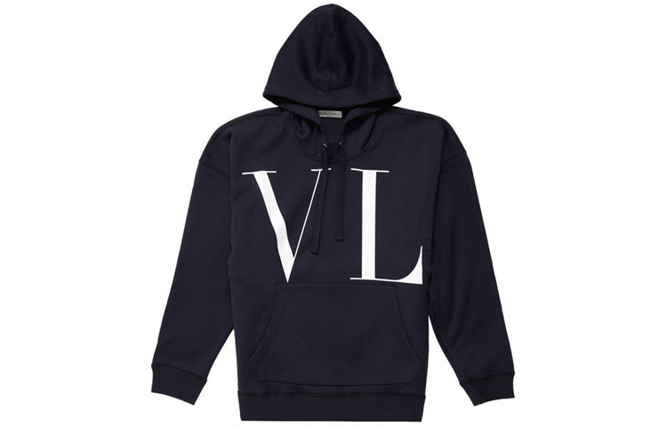Valentino Blue Hoodie with Bold Logo Design SV3MF05D5GBNB4