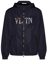 Valentino Blue Letter Print Hooded Windbreaker Jacket VV3CI368710-20J Valentino Blue Letter Print Hooded Windbreaker Jacket VV3CI368710-20J