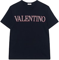 Valentino Blue Logo Print Casual Crew Neck Short Sleeve T-Shirt XV3MG11H85MD98 Valentino Blue Logo Print Casual Crew Neck Short Sleeve T-Shirt XV3MG11H85MD98