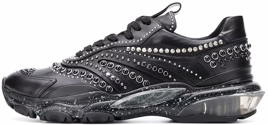 華倫天奴 Bounce 牛皮 水鑽 鉚釘 低幫 運動休閒鞋 黑色 Buy 華倫天奴 Bounce 牛皮 水鑽 鉚釘 低幫 運動休閒鞋 黑色