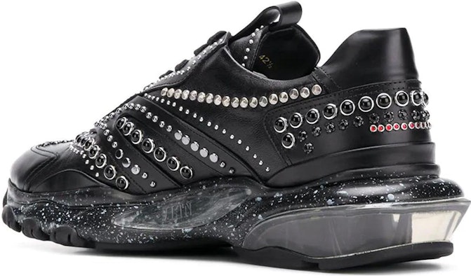 華倫天奴 Bounce 牛皮 水鑽 鉚釘 低幫 運動休閒鞋 黑色 Lookbook 華倫天奴 Bounce 牛皮 水鑽 鉚釘 低幫 運動休閒鞋 黑色