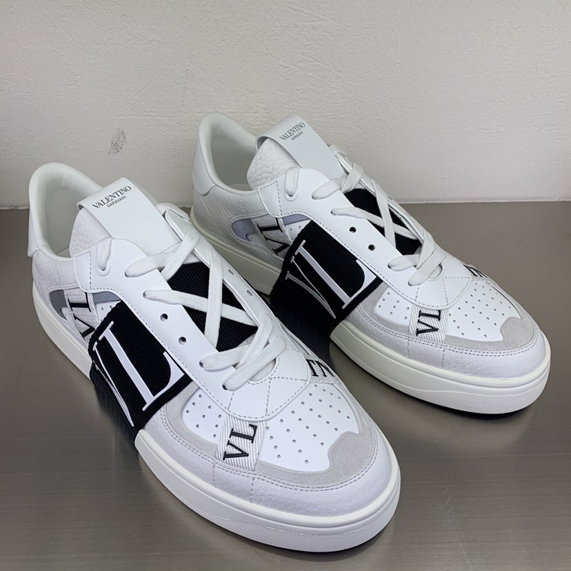 Valentino Calfskin Strap Sneakers 'White'