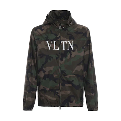 Valentino Camo Nylon Zip Hoodie Jacket Military Green () RV3CI351FVHF00