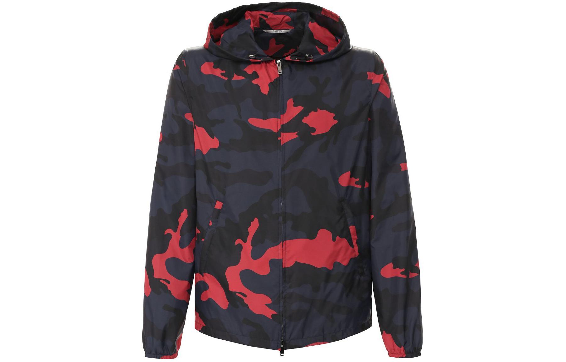 Valentino Camouflage Hoodie Zip-Up Jacket Blue SV3CI355JEJJ-1M