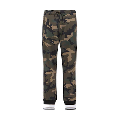 Valentino Camouflage Knit Straight-Leg Casual Pants Camo Color TV3MD00L53MF00