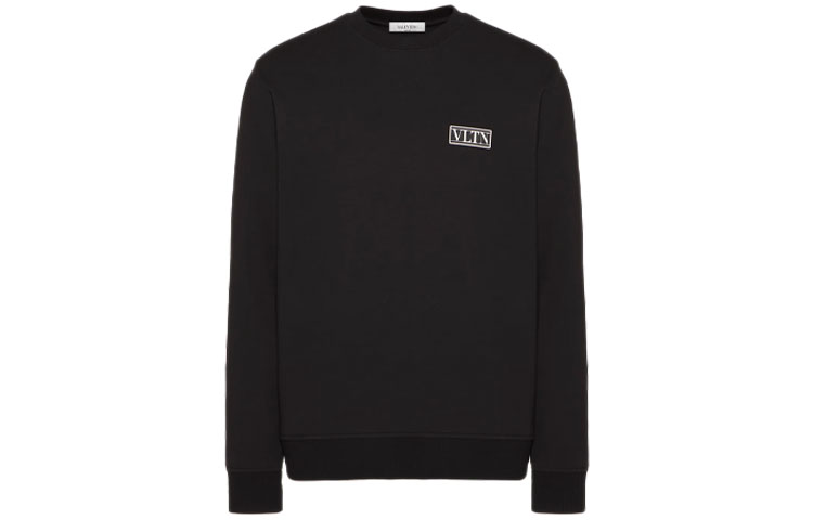 Order Valentino Sweater Hitam Crewneck Kasual Pullover UV3MF15L6LB0NO
